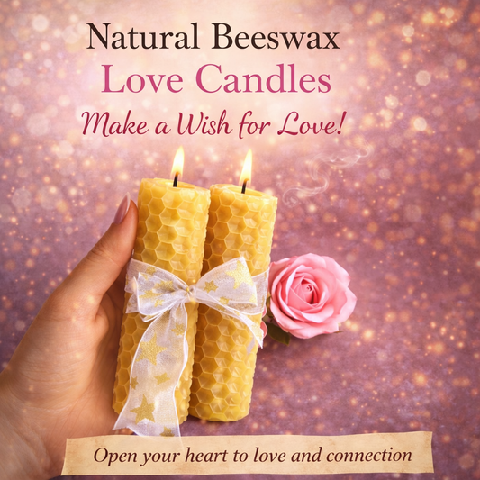 נרות משאלה שעוות דבש טבעית בתדר אהבה.