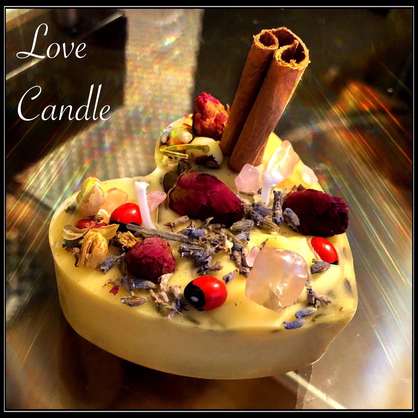 Love candle for summoning made from natural beeswax