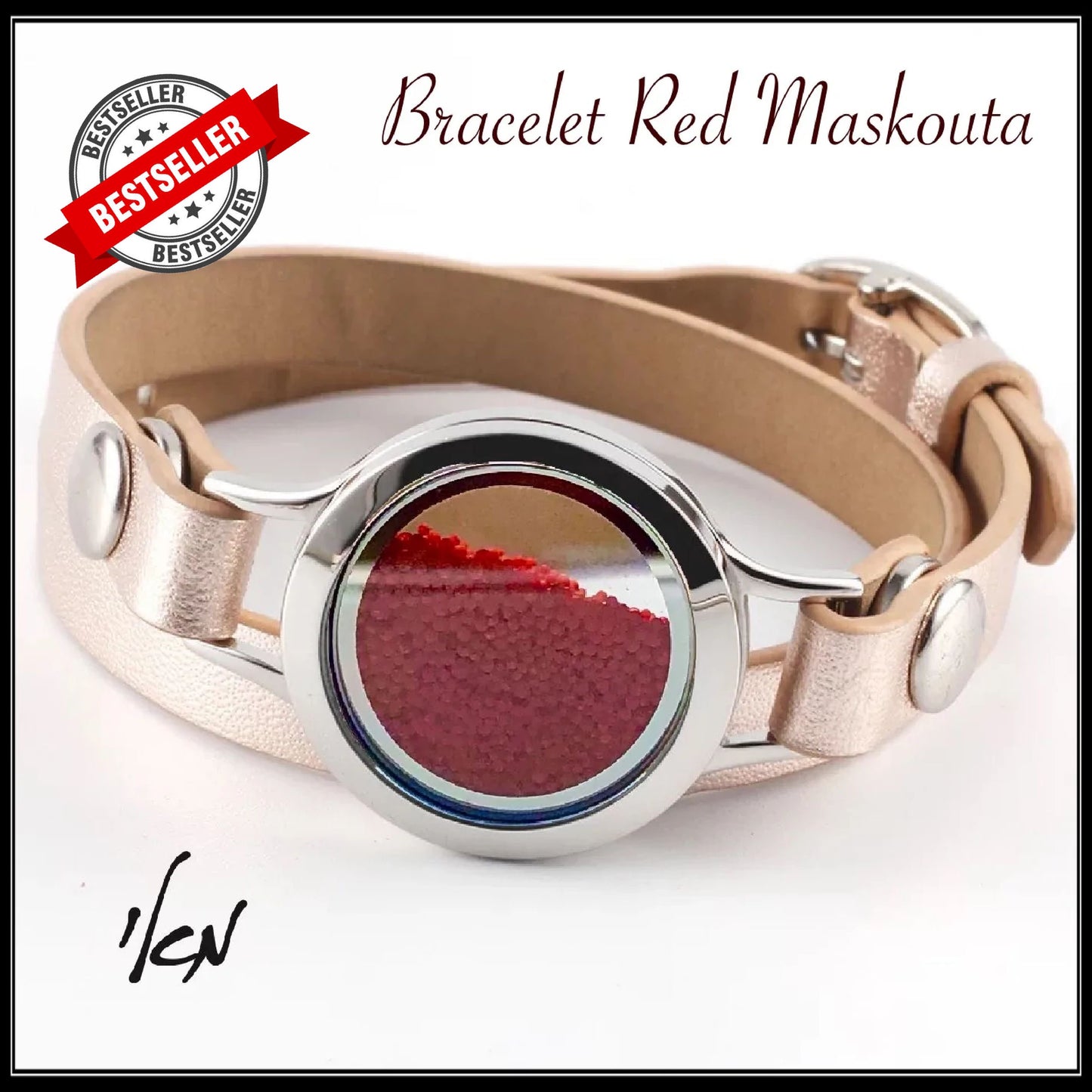 Leather bracelet with a red mascot ❤️ – amulet for love and relationships
