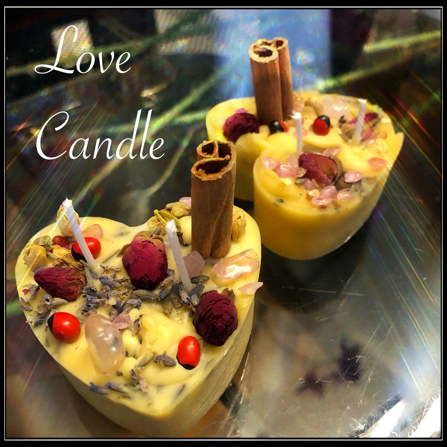 Love candle for summoning made from natural beeswax