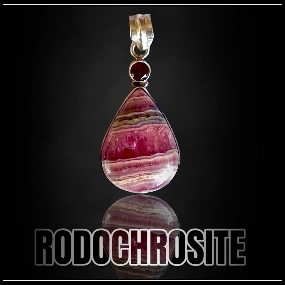 תליון כסף925 רודוקרוסייט/רובי /אהבה וריפוי- Pendant  Ruby rhodochrosite