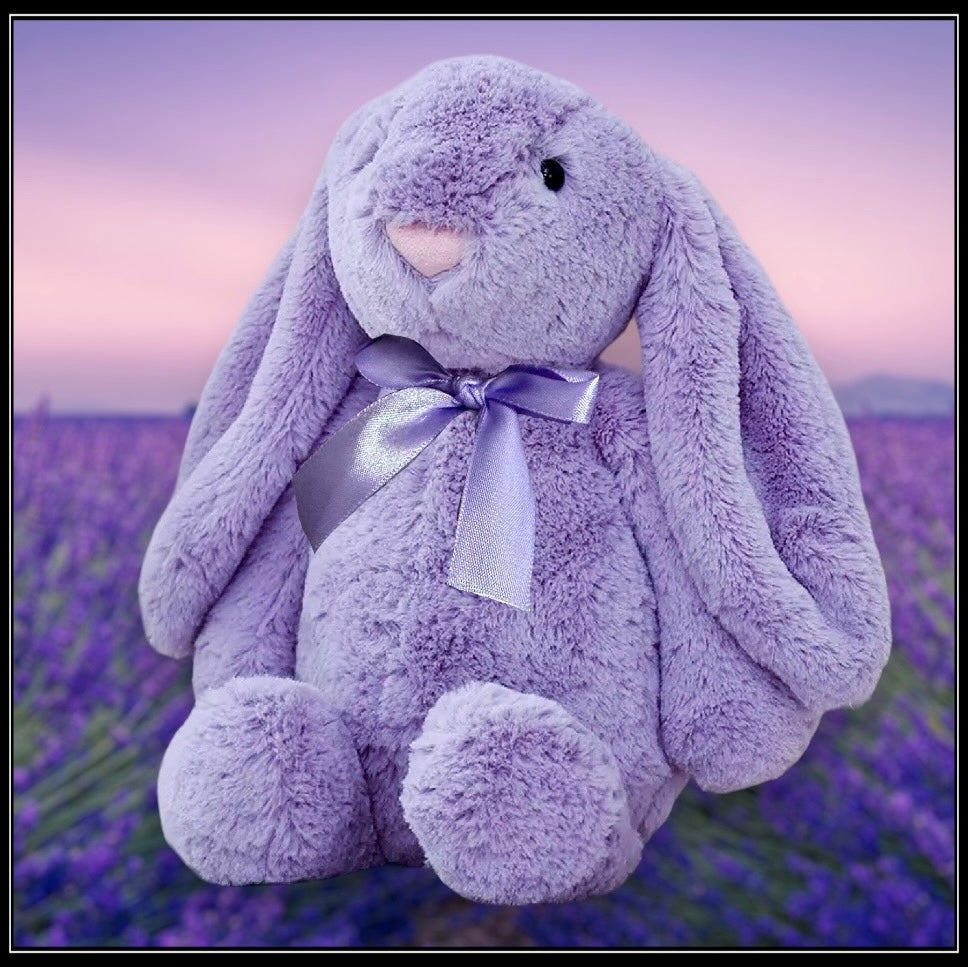 Plush Stuffed Rabbit Lavender- בובת פרווה ארנב לבנדר טבעי