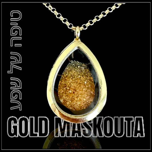 תליון טיפה מסקוטה זהב-Gold Maskouta Pendant