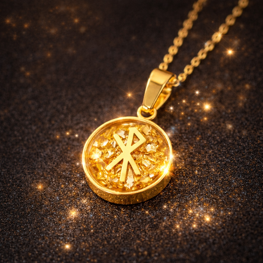 תליון קמע זהב לאהבה ושפע מסקוטה זהב סמל רונות