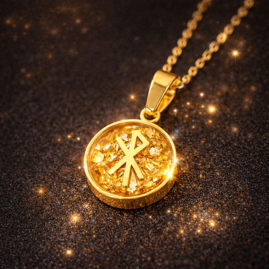 תליון קמע זהב לאהבה ושפע מסקוטה זהב סמל רונות