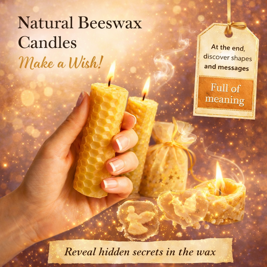 נרות משאלה 🕯️ מדונג דבורים טבעי – לטיהור, משאלות ואנרגיה רוחנית ✨
