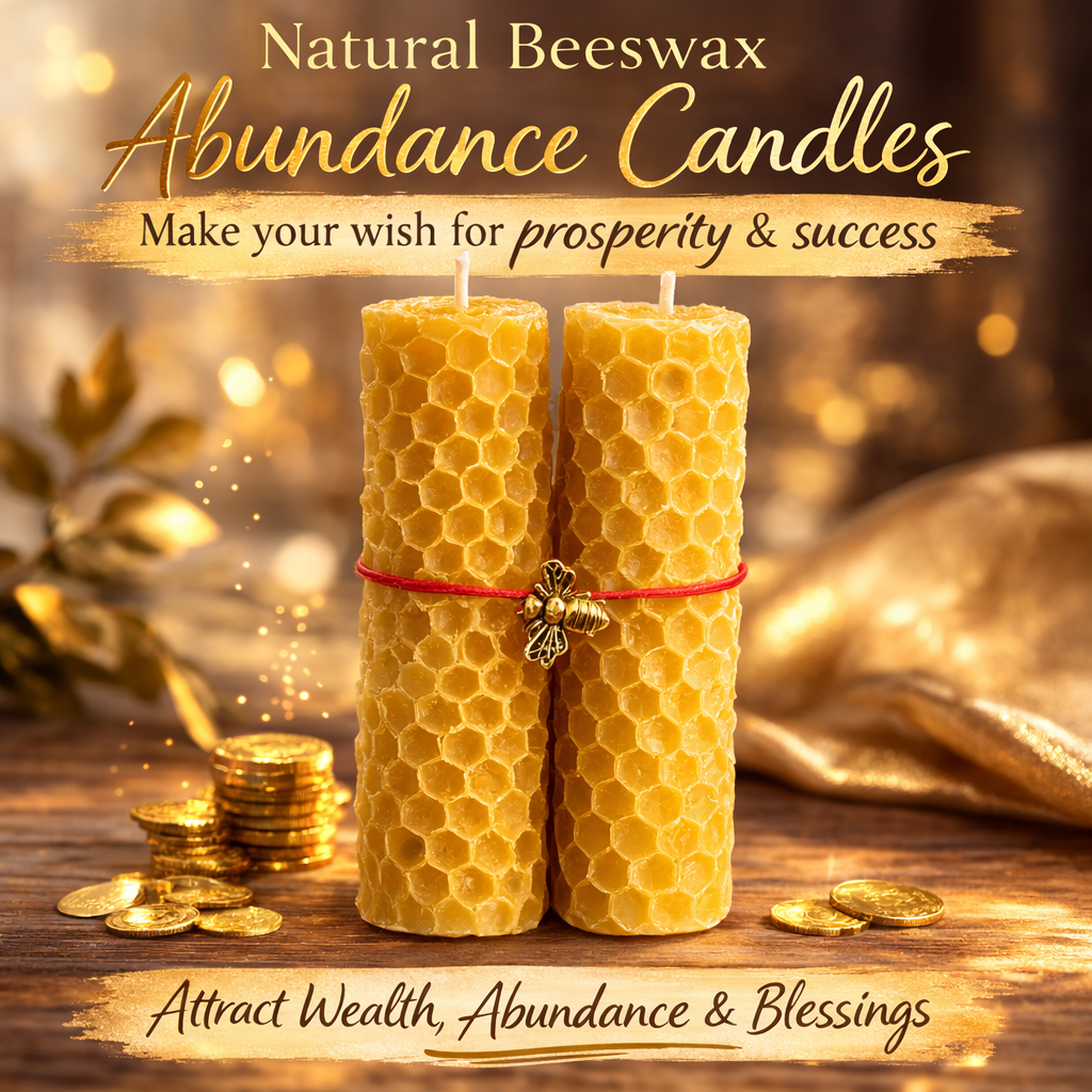 Wishing candles made from beeswax/natural beeswax for abundance and livelihood