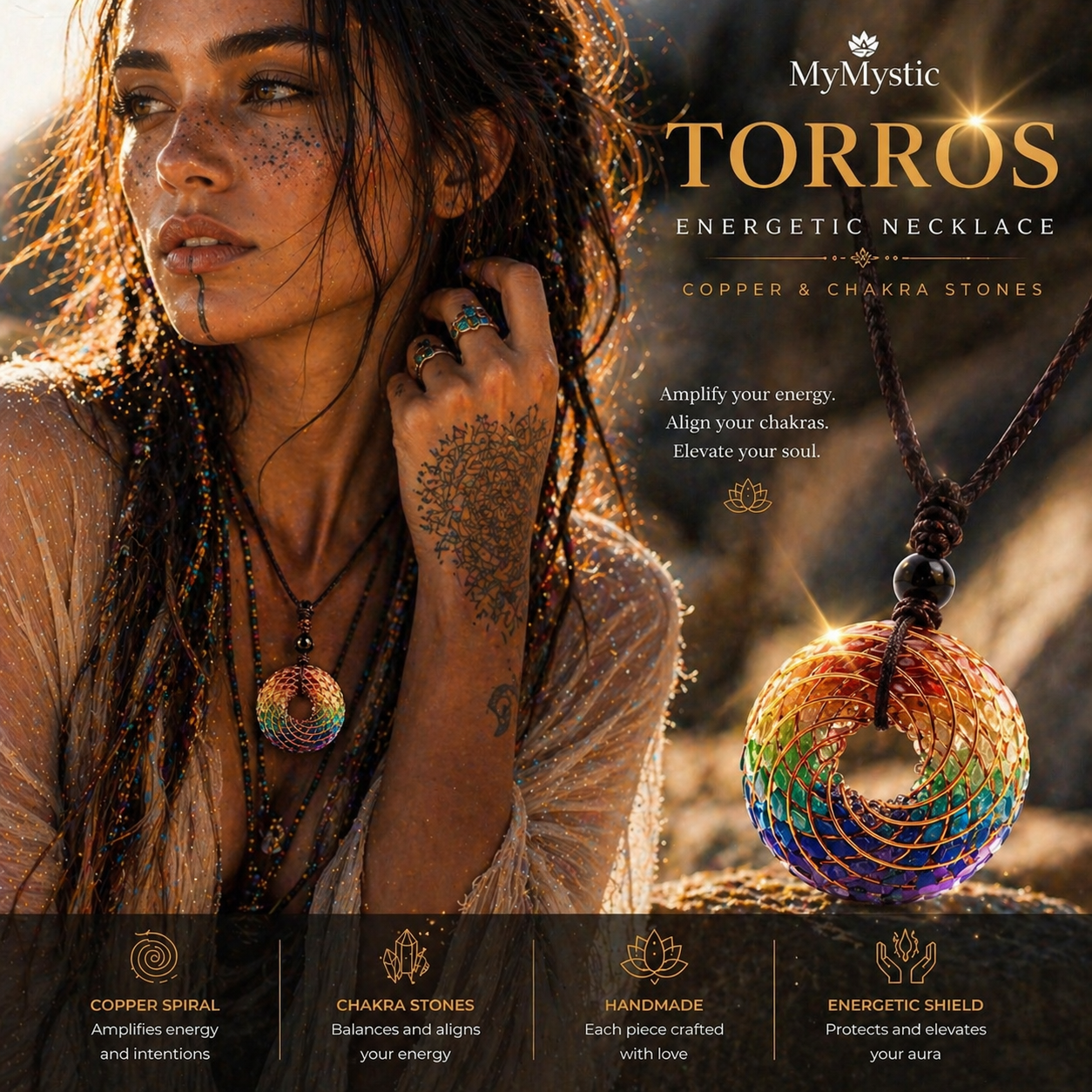 Quantum Energy Generator "Torus" (Rodin Coil) – Hand Creation for Balance, Protection and Harmony