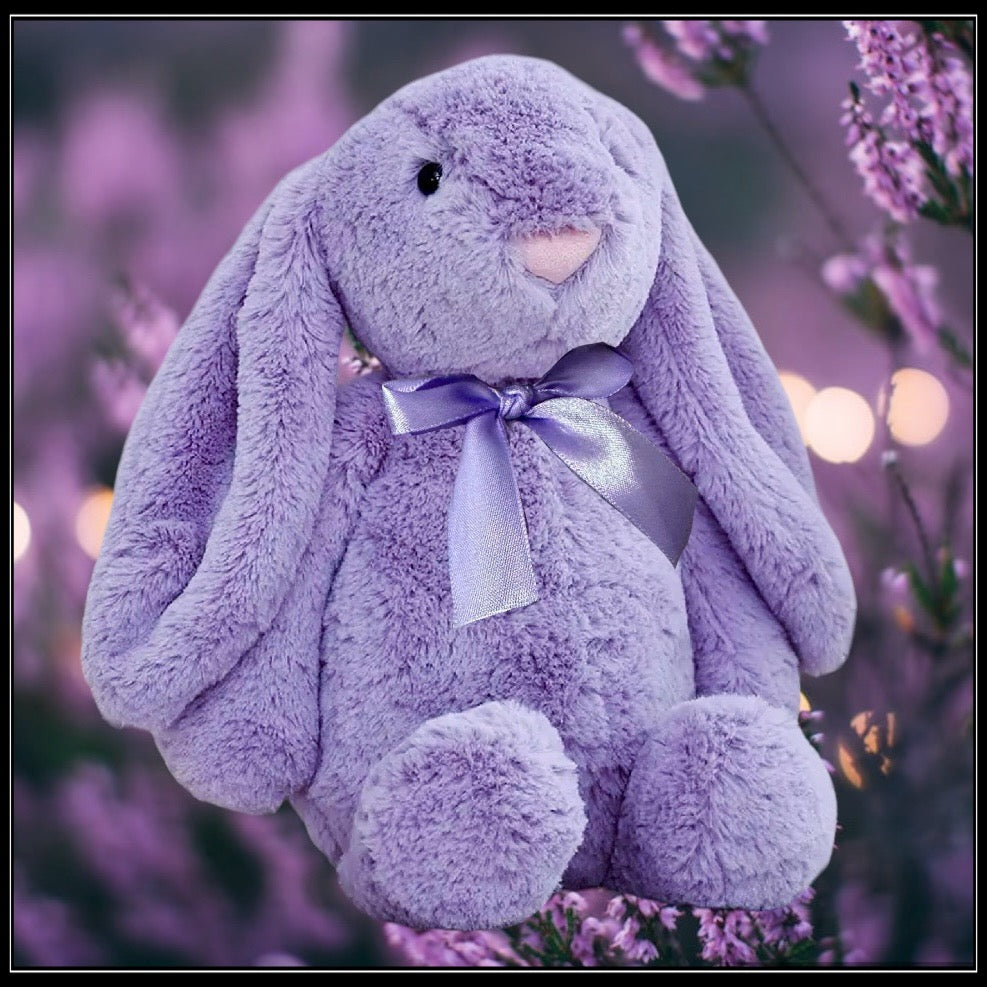 Plush Stuffed Rabbit Lavender- בובת פרווה ארנב לבנדר טבעי