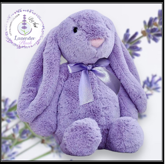 Plush Stuffed Rabbit Lavender- בובת פרווה ארנב לבנדר טבעי