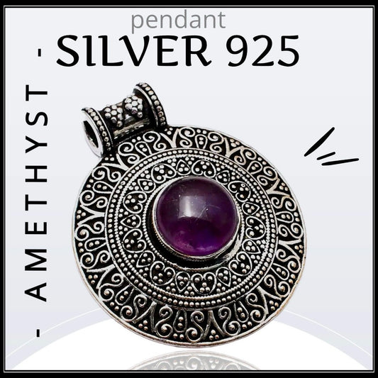 תליון כסף 925 אבן חן אמטיסט-Silver pendant Amethyst gem