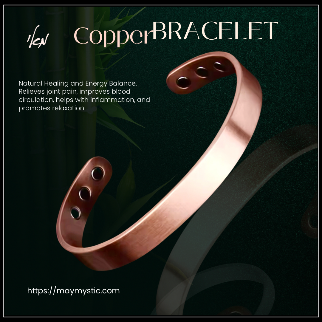 צמיד נחושת טהור מלא בשילוב מגנטים - pure copper magnetic bracelet