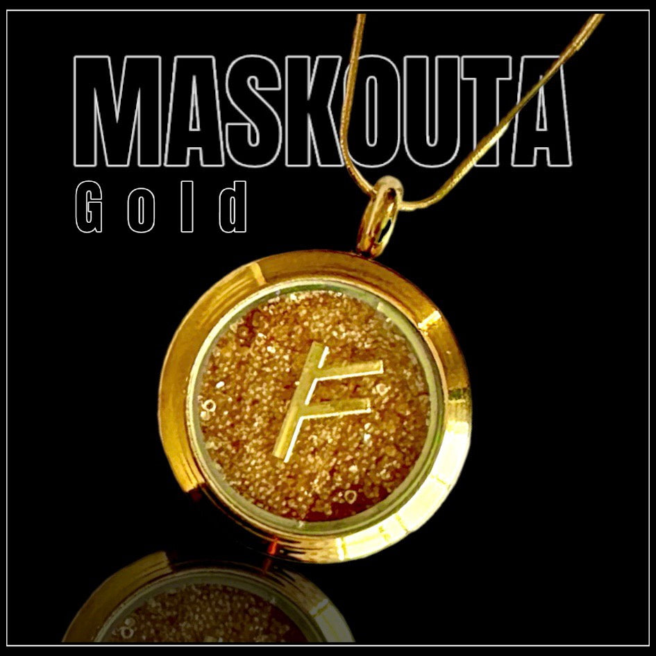 שרשרת כסף 925 מצופה בזהב 24קארט משולב במסקוטה זהב - gold Maskouta necklace