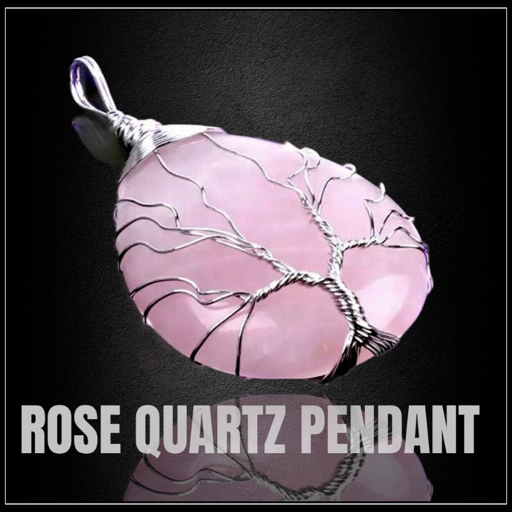 תליון רוז קוורץ עץ החיים - Rose Quartz pendant
