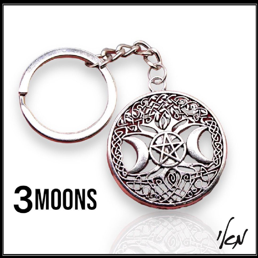 מחזיק מפתחות צבע כסףkeychain Wicca-