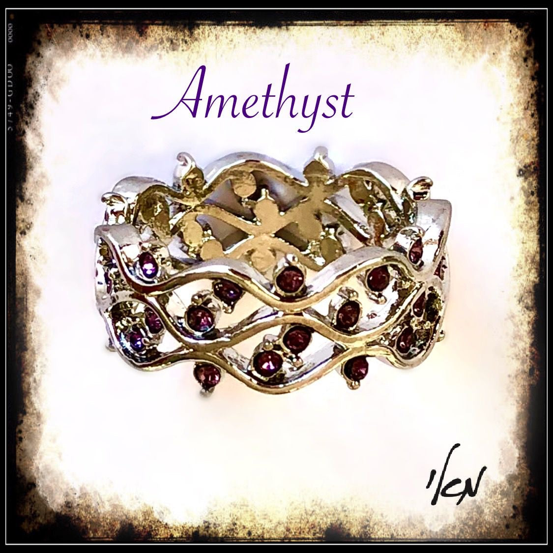 טבעת כסף 925 בשילוב אבני חן אמטיסט-Amethyst ring