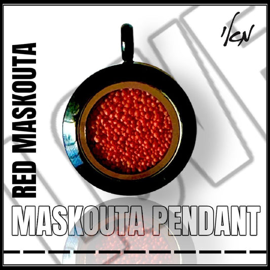 תליון שחור מסקוטה אדומה -black pendant red Maskouta-