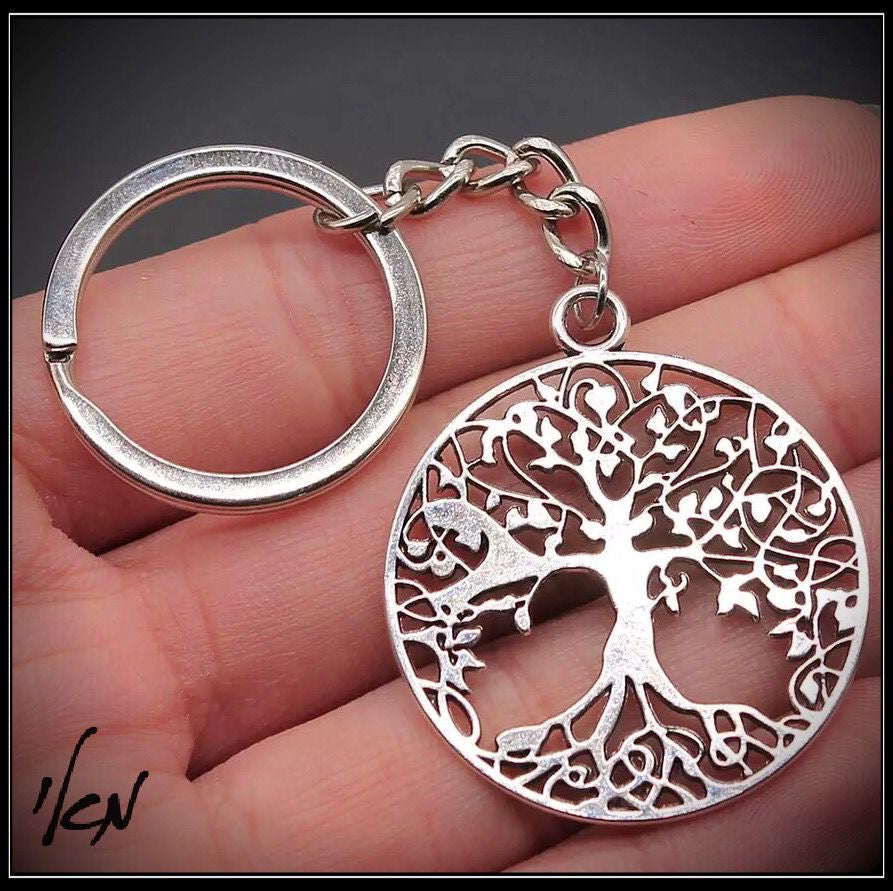 מחזיק מפתחות עץ החיים צבע כסף- Tree of life keychain -
