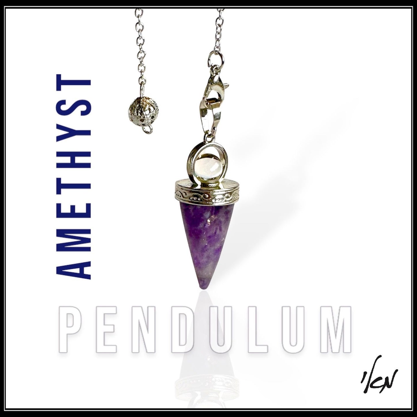 מטוטלת אבן חן Amethyst משולבת קוורץ לבן -Amethyst pendulum -