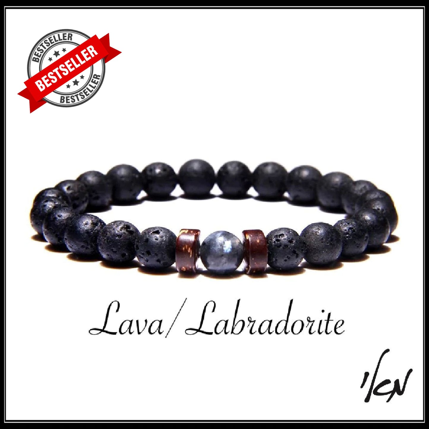 צמיד לאבה/לברדורייט - Lava stone - Labradorite stone bracelet