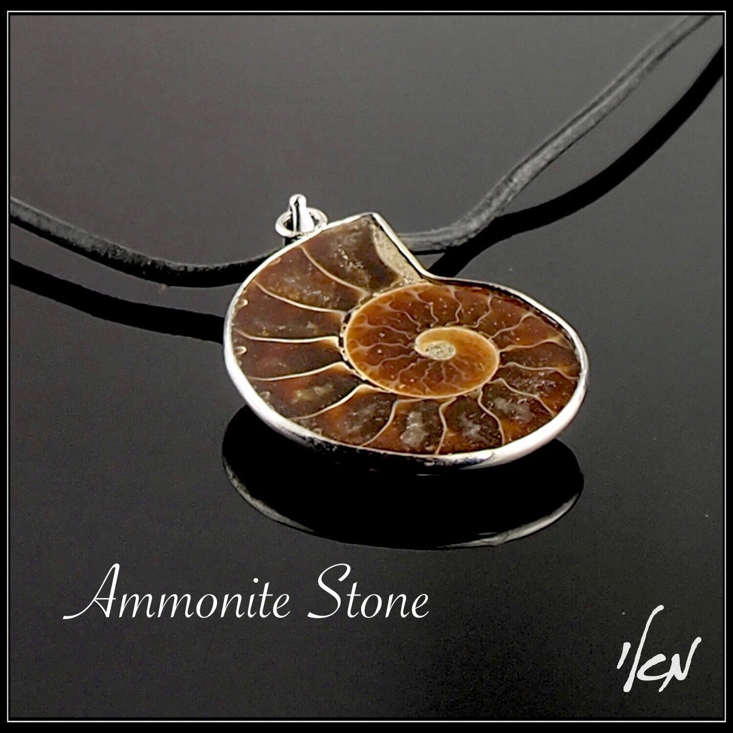 שרשרת אמונייט - 925 silver Ammonite Stone Necklace