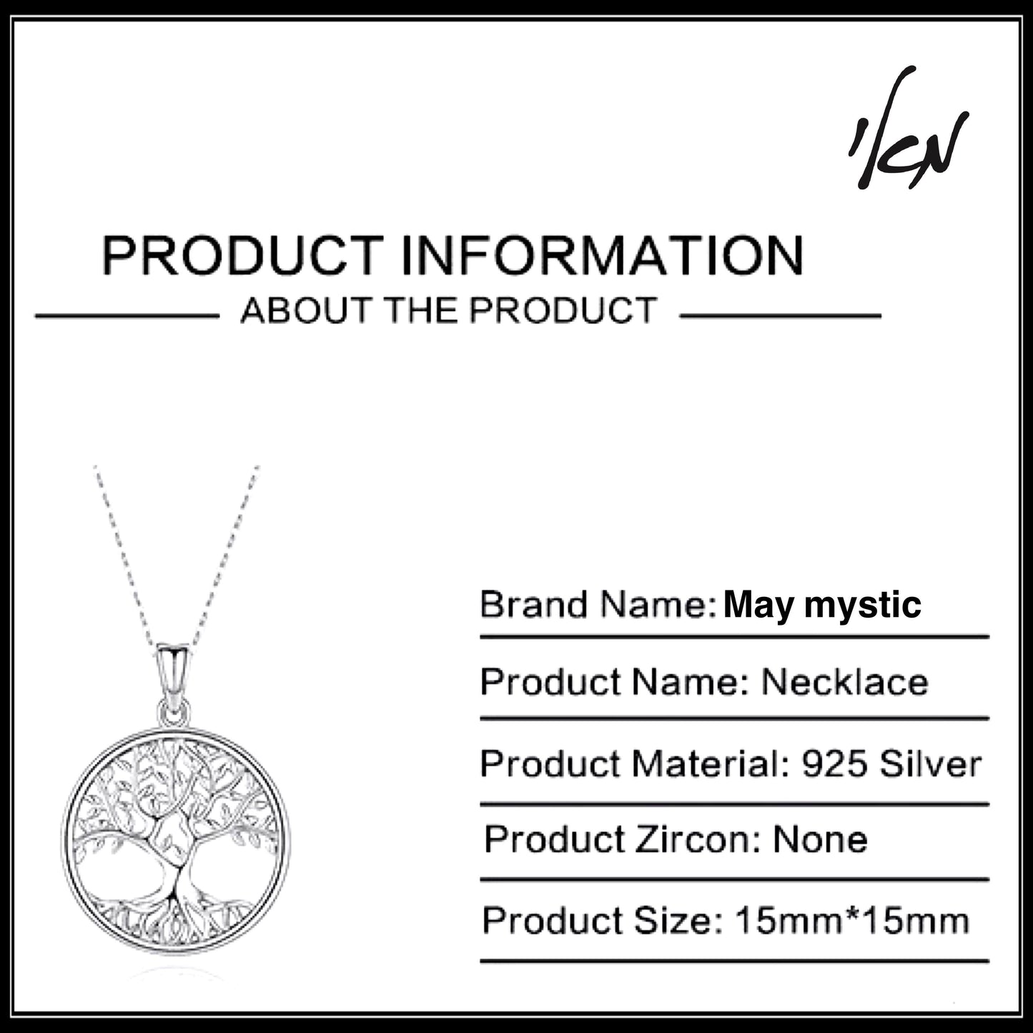 שרשרת ותליון כסף 925 עץ החיים - tree of life pendant pure silver